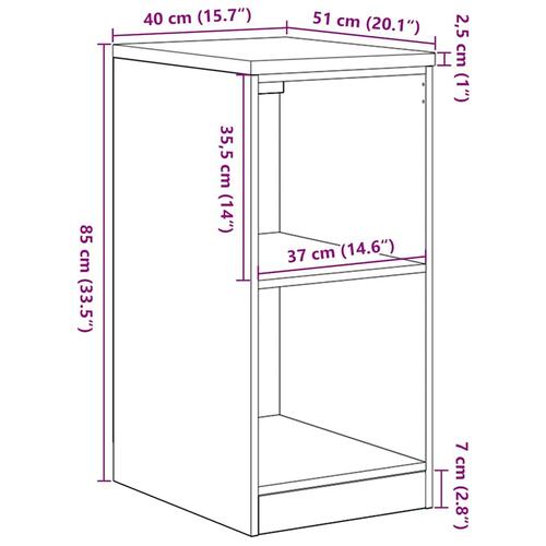 Garageopbevaringsskab Sonoma eg 40x51x85cm Massivt træ Fyrretræ