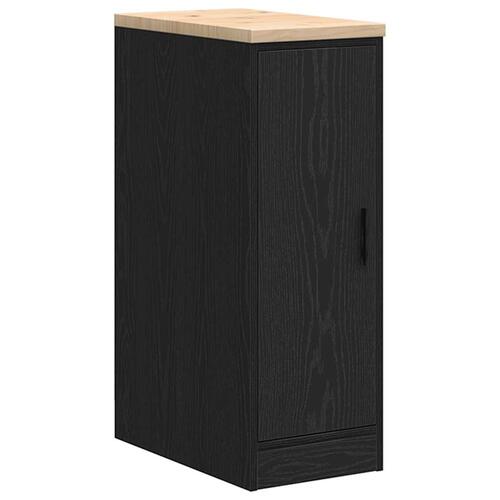 Garageopbevaringsskab Sort 30x51x85 cm Massivt træ Fyrretræ