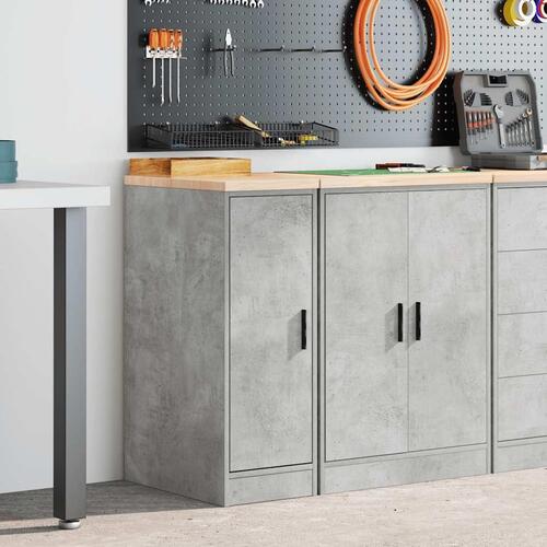 Garageopbevaringsskab Beton Grå 30x51x85cm Massivt træ Fyrretræ