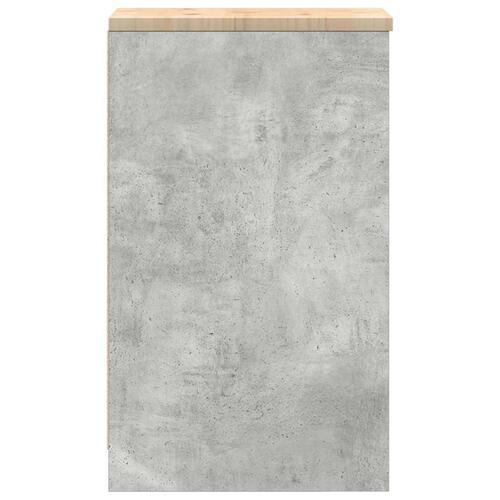 Garageopbevaringsskab Beton Grå 30x51x85cm Massivt træ Fyrretræ