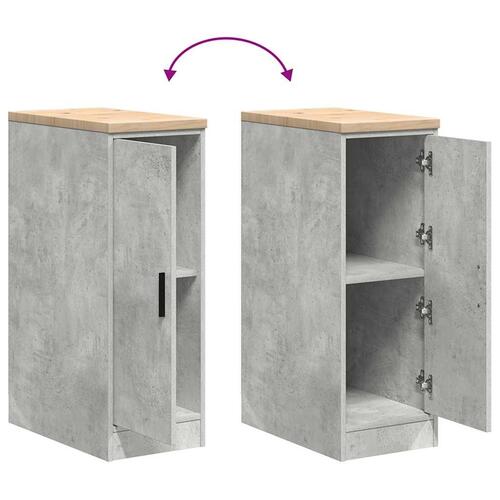 Garageopbevaringsskab Beton Grå 30x51x85cm Massivt træ Fyrretræ