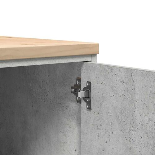 Garageopbevaringsskab Beton Grå 30x51x85cm Massivt træ Fyrretræ