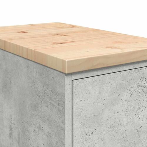 Garageopbevaringsskab Beton Grå 30x51x85cm Massivt træ Fyrretræ