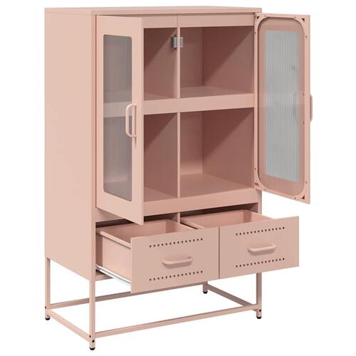 Skab 68x39x111,5 cm stål lyserød
