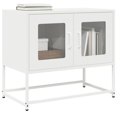 Tv-bord 68x39x60,5 cm koldvalset stål hvid