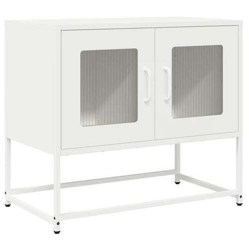 Tv-bord 68x39x60,5 cm koldvalset stål hvid