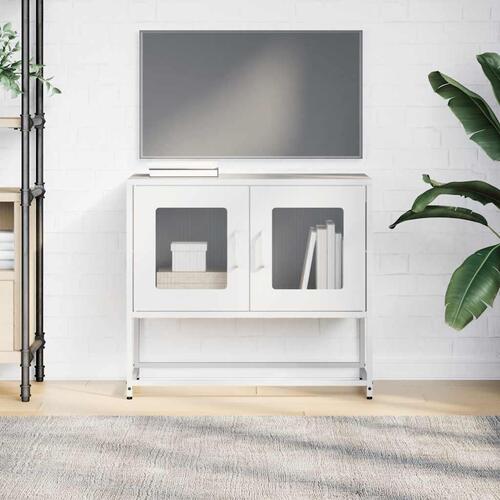 Tv-bord 68x39x60,5 cm koldvalset stål hvid