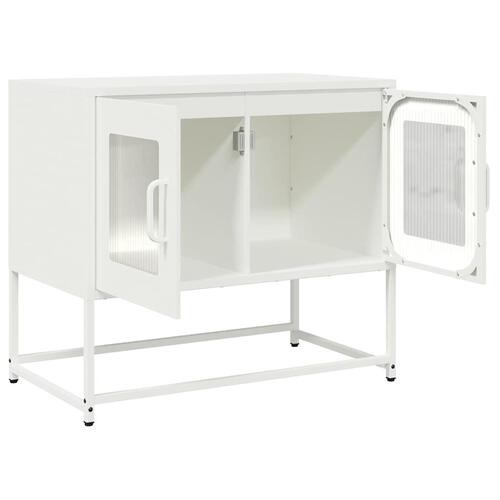 Tv-bord 68x39x60,5 cm koldvalset stål hvid