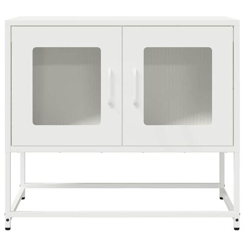Tv-bord 68x39x60,5 cm koldvalset stål hvid