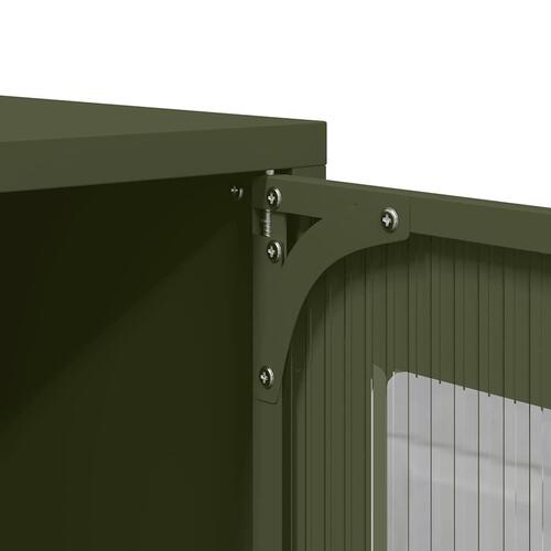 Tv-bord 100,5x39x60,5 cm koldvalset stål olivengrøn