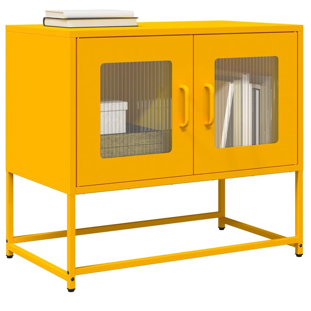 Tv-bord 68x39x60,5 cm koldvalset stål sennepsgul