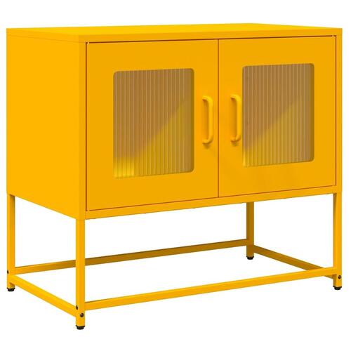 Tv-bord 68x39x60,5 cm koldvalset stål sennepsgul