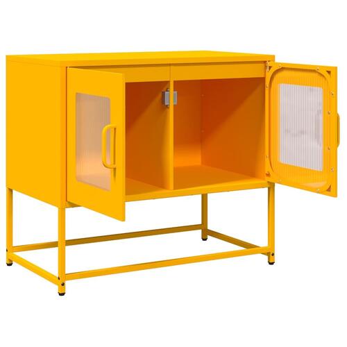 Tv-bord 68x39x60,5 cm koldvalset stål sennepsgul