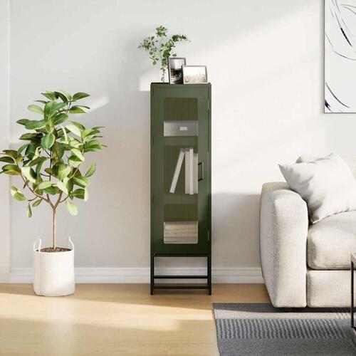 Skab 36x39x123 cm koldvalset stål olivengrøn