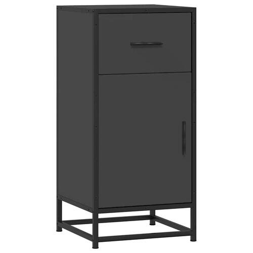 Skuffeskab 35,5x35x76 cm konstrueret træ og metal sort