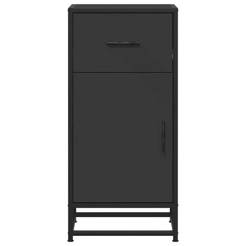 Skuffeskab 35,5x35x76 cm konstrueret træ og metal sort