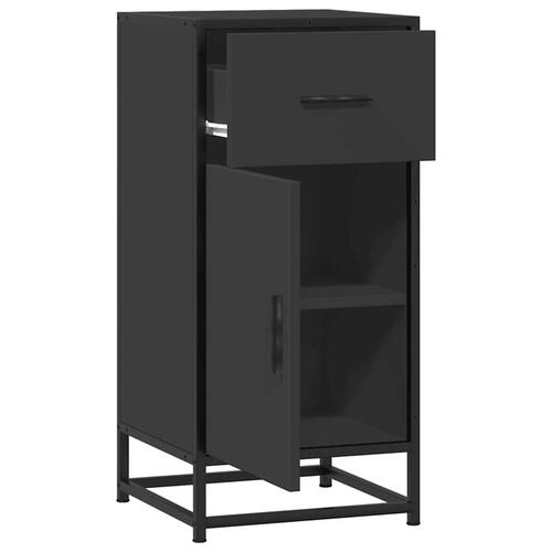 Skuffeskab 35,5x35x76 cm konstrueret træ og metal sort