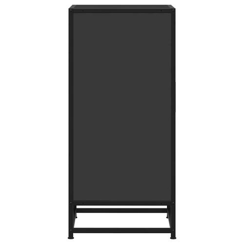 Skuffeskab 35,5x35x76 cm konstrueret træ og metal sort