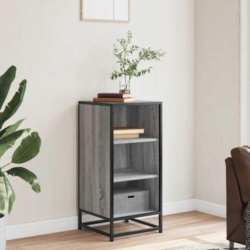 Skab 35,5x35x76 cm konstrueret træ og metal grå sonoma-eg