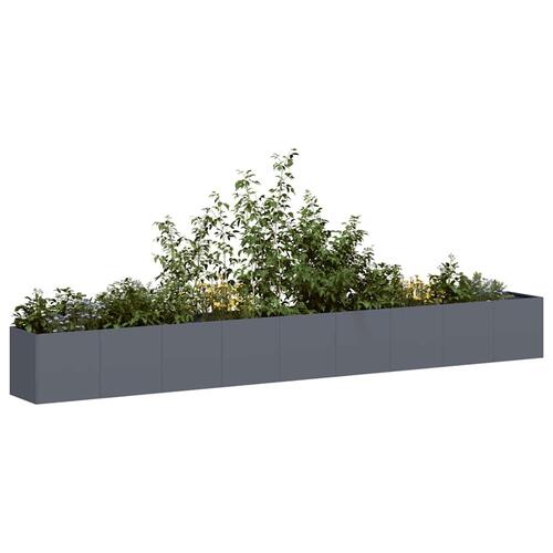 Plantekasse antracitgrå 360x40x40 cm koldvalset stål