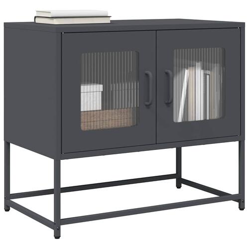 Tv-bord 68x39x60,5 cm koldvalset stål antracitgrå