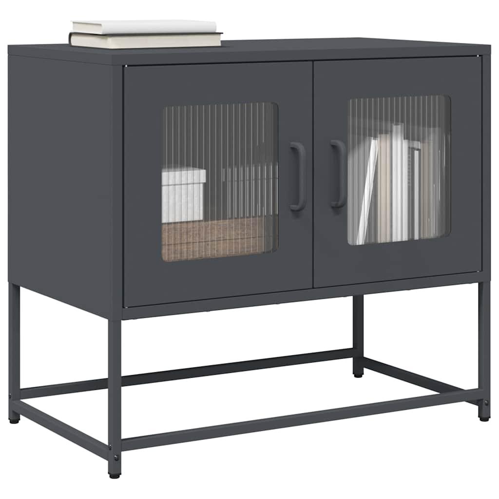 Tv-bord 68x39x60,5 cm koldvalset stål antracitgrå