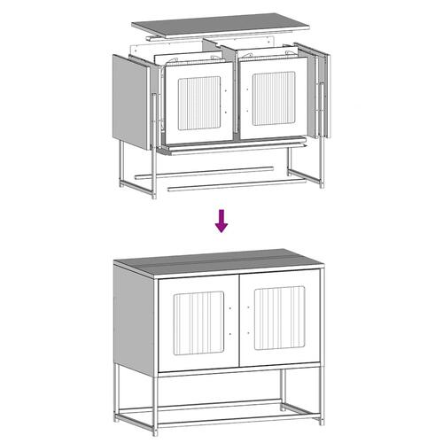Tv-bord 68x39x60,5 cm koldvalset stål antracitgrå