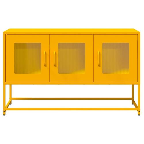 Tv-bord 100,5x39x60,5 cm koldvalset stål sennepsgul