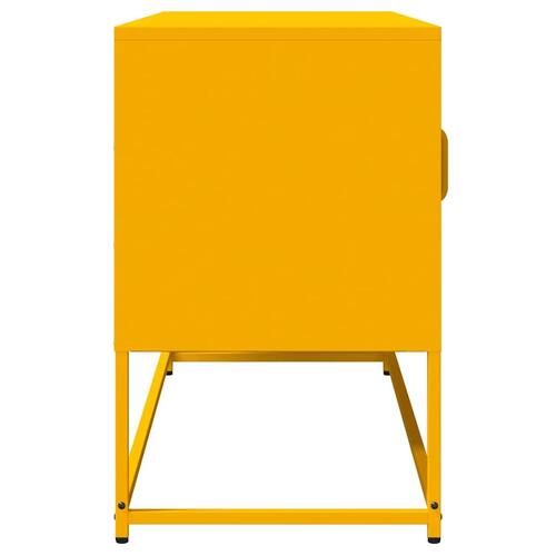 Tv-bord 100,5x39x60,5 cm koldvalset stål sennepsgul