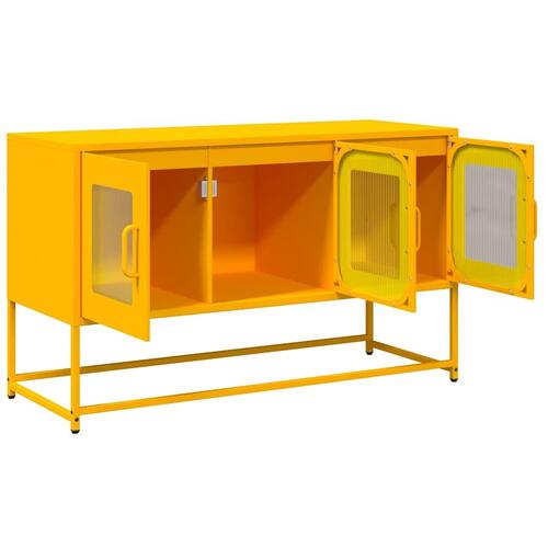 Tv-bord 100,5x39x60,5 cm koldvalset stål sennepsgul