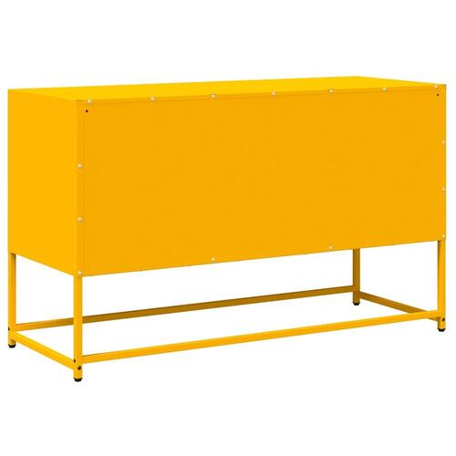 Tv-bord 100,5x39x60,5 cm koldvalset stål sennepsgul