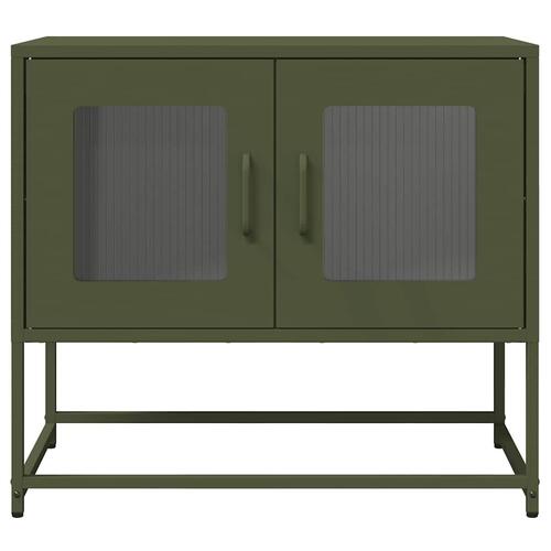 Tv-bord 68x39x60,5 cm koldvalset stål olivengrøn