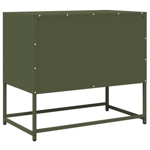 Tv-bord 68x39x60,5 cm koldvalset stål olivengrøn