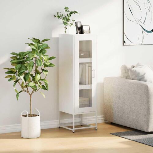 Skab 36x39x123 cm koldvalset stål hvid