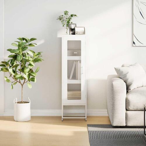 Skab 36x39x123 cm koldvalset stål hvid