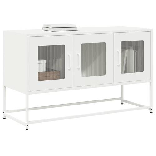 Tv-bord 100,5x39x60,5 cm koldvalset stål hvid