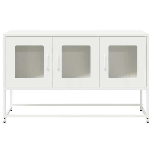 Tv-bord 100,5x39x60,5 cm koldvalset stål hvid