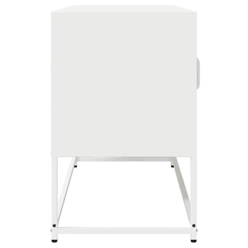 Tv-bord 100,5x39x60,5 cm koldvalset stål hvid