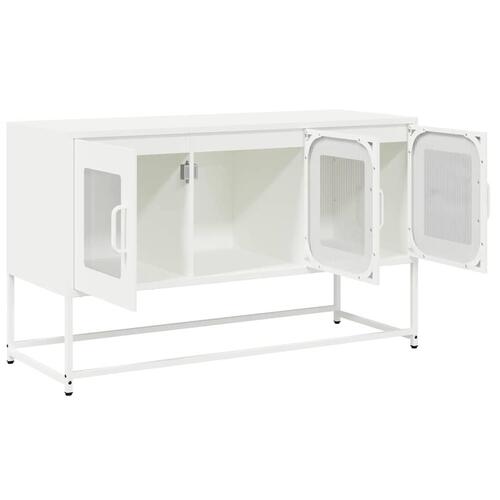 Tv-bord 100,5x39x60,5 cm koldvalset stål hvid