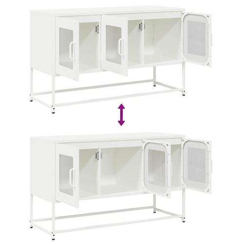 Tv-bord 100,5x39x60,5 cm koldvalset stål hvid