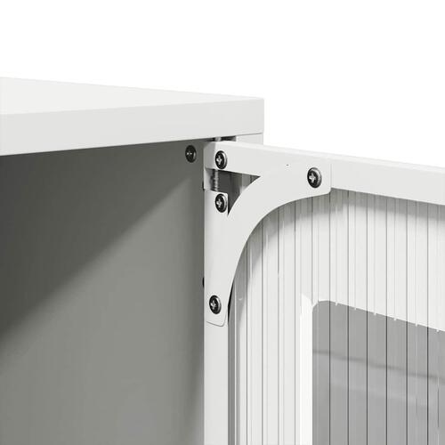 Tv-bord 100,5x39x60,5 cm koldvalset stål hvid