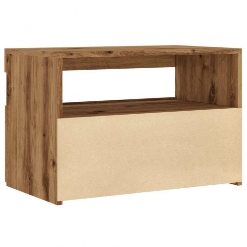 Tv-bord med LED-lys - 60×35×40 cm i konstrueret træ, kunsteg