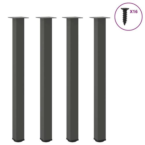 Sofabordben 4 stk. 110-112 cm stål antracitgrå