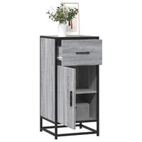 Skab 35,5x35x76 cm konstrueret træ og metal grå sonoma-eg