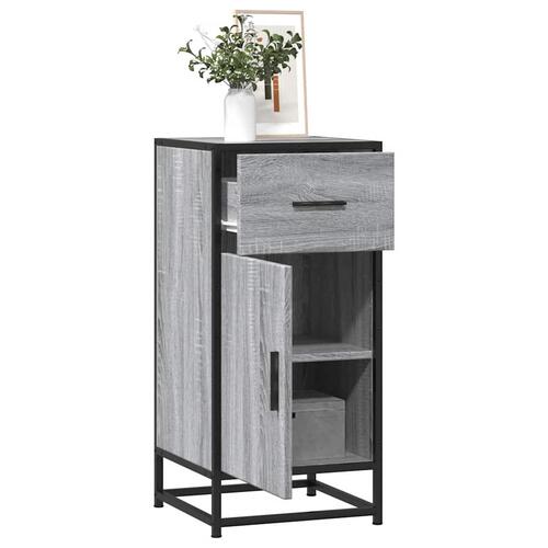 Skab 35,5x35x76 cm konstrueret træ og metal grå sonoma-eg