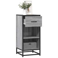 Skab 35,5x35x76 cm konstrueret træ og metal grå sonoma-eg