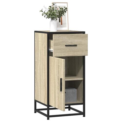 Skab 35,5x35x76 cm konstrueret træ og metal sonoma-eg