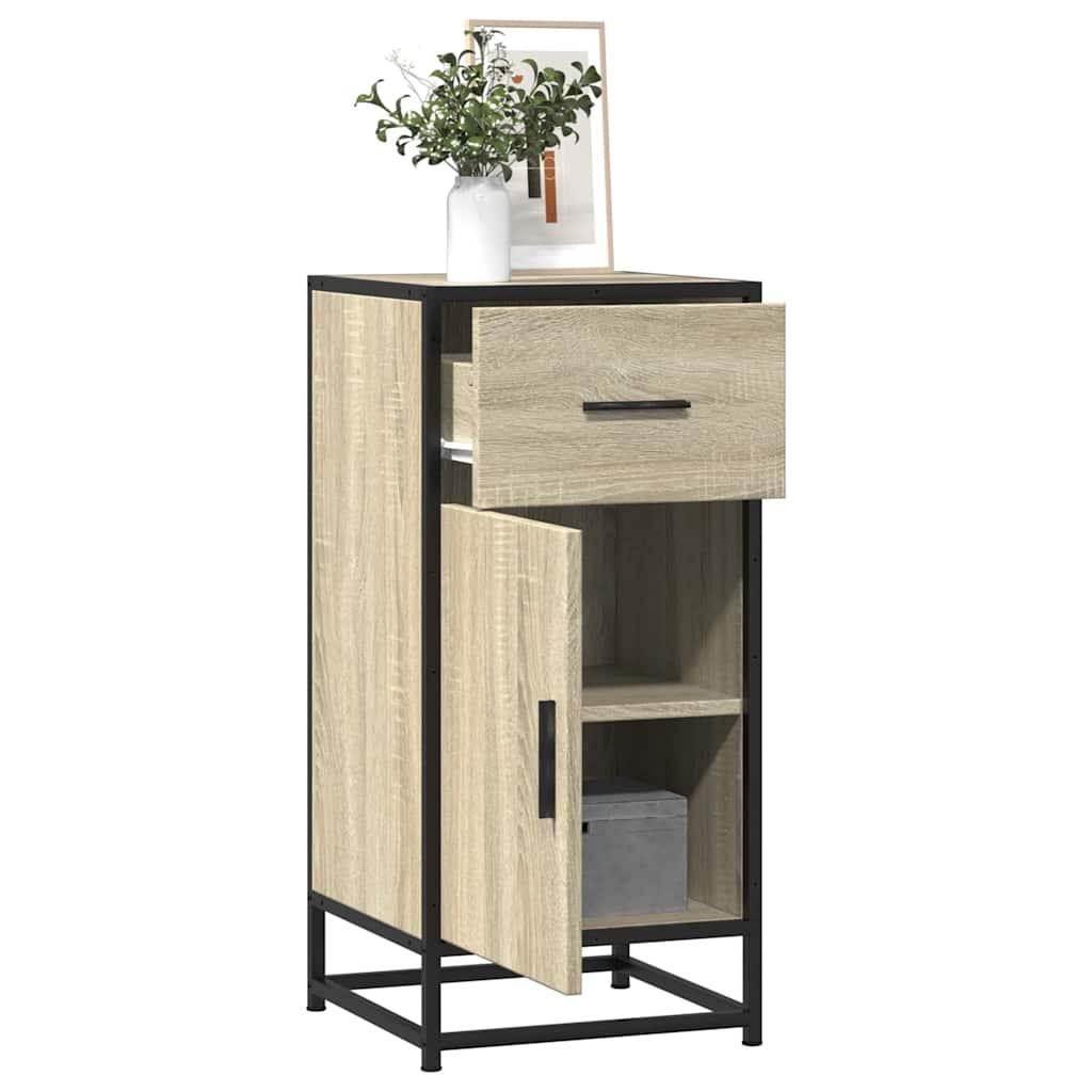 Skab 35,5x35x76 cm konstrueret træ og metal sonoma-eg