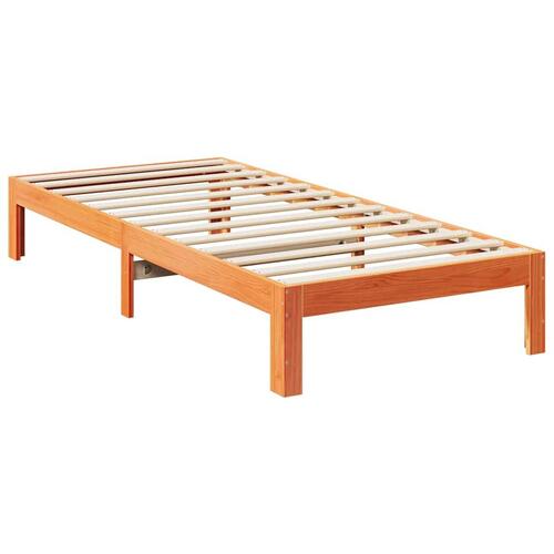 Sengeramme uden madras 90x200 cm massivt fyrretræ gyldenbrun