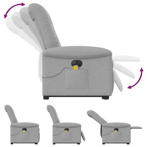 Elektrisk massagestol med løftefunktion stof skygrå